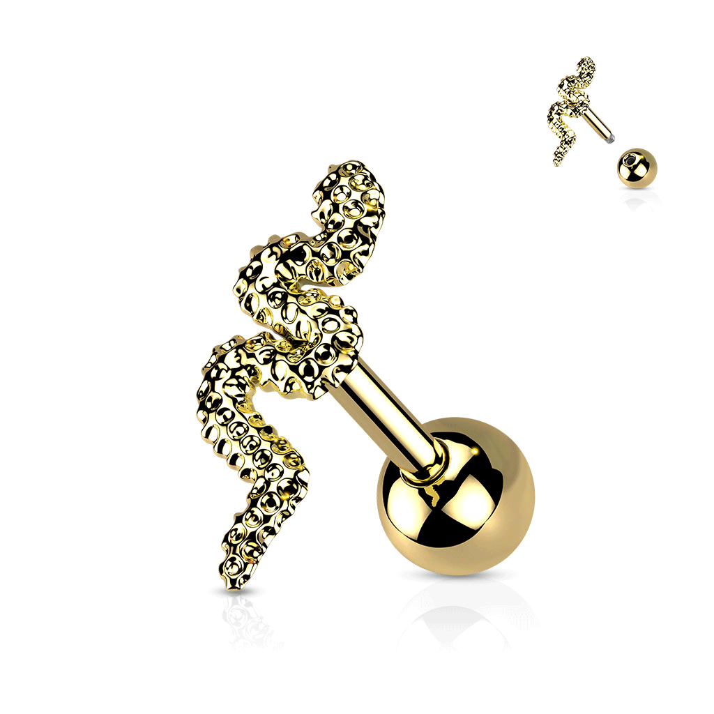 Steel Snake Barbell - SkinKandy | Body Jewellery & Piercing Online Australia