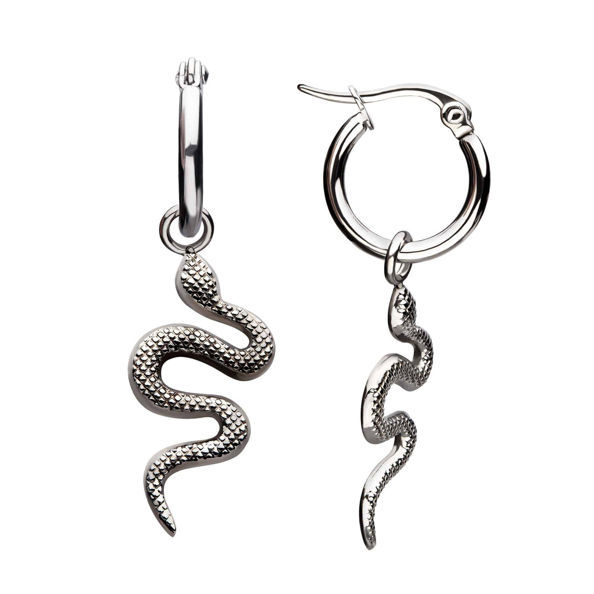 Snake Earrings with Steel Hoop - SkinKandy | Body Jewellery & Piercing Online Australia