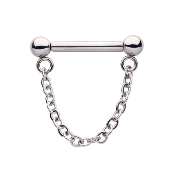 Threadless Titanium Septum Bar with Chain