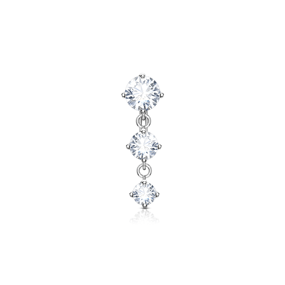 Three Gem Prong - Set Drop Belly Ring - SkinKandy | Body Jewellery & Piercing Online Australia