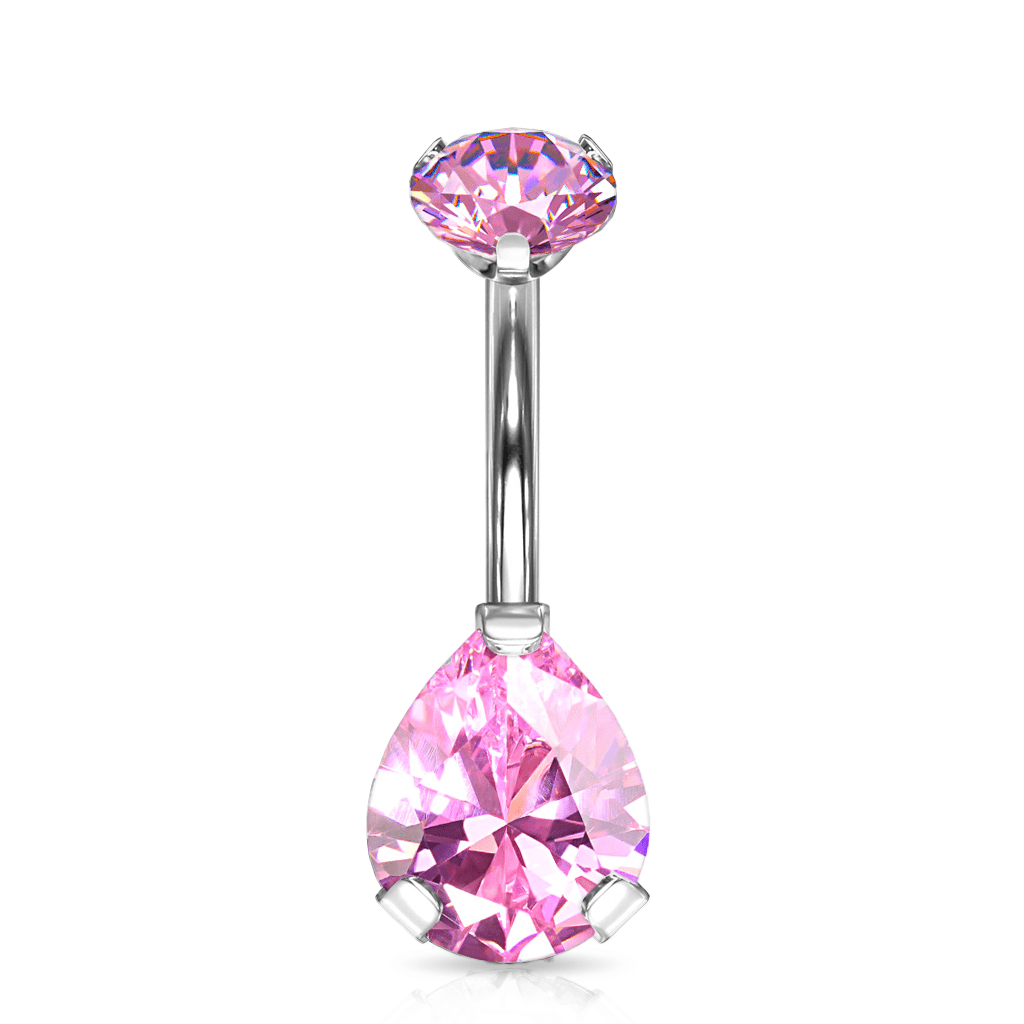 Titanium Pear Shape CZ Belly Ring - SkinKandy | Body Jewellery & Piercing Online Australia