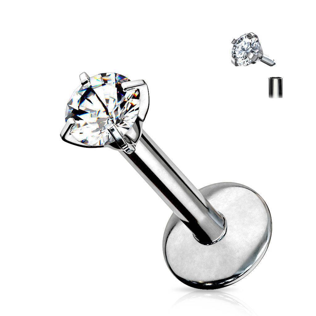 Titanium Gem Labret Stud – Internally Threaded | SkinKandy AU