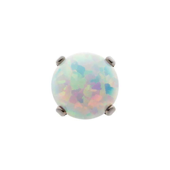 Titanium Opal Prong Set Stud Earrings - SkinKandy | Body Jewellery & Piercing Online Australia