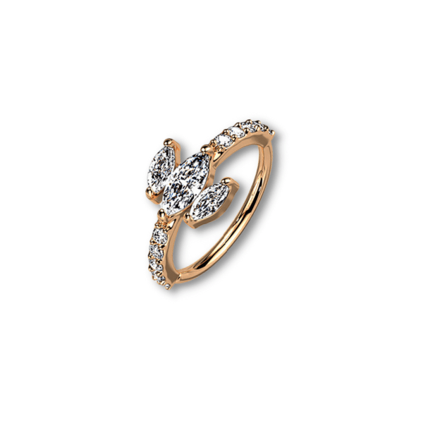 Triple Marquise CZ Rose Gold Bendable Ring