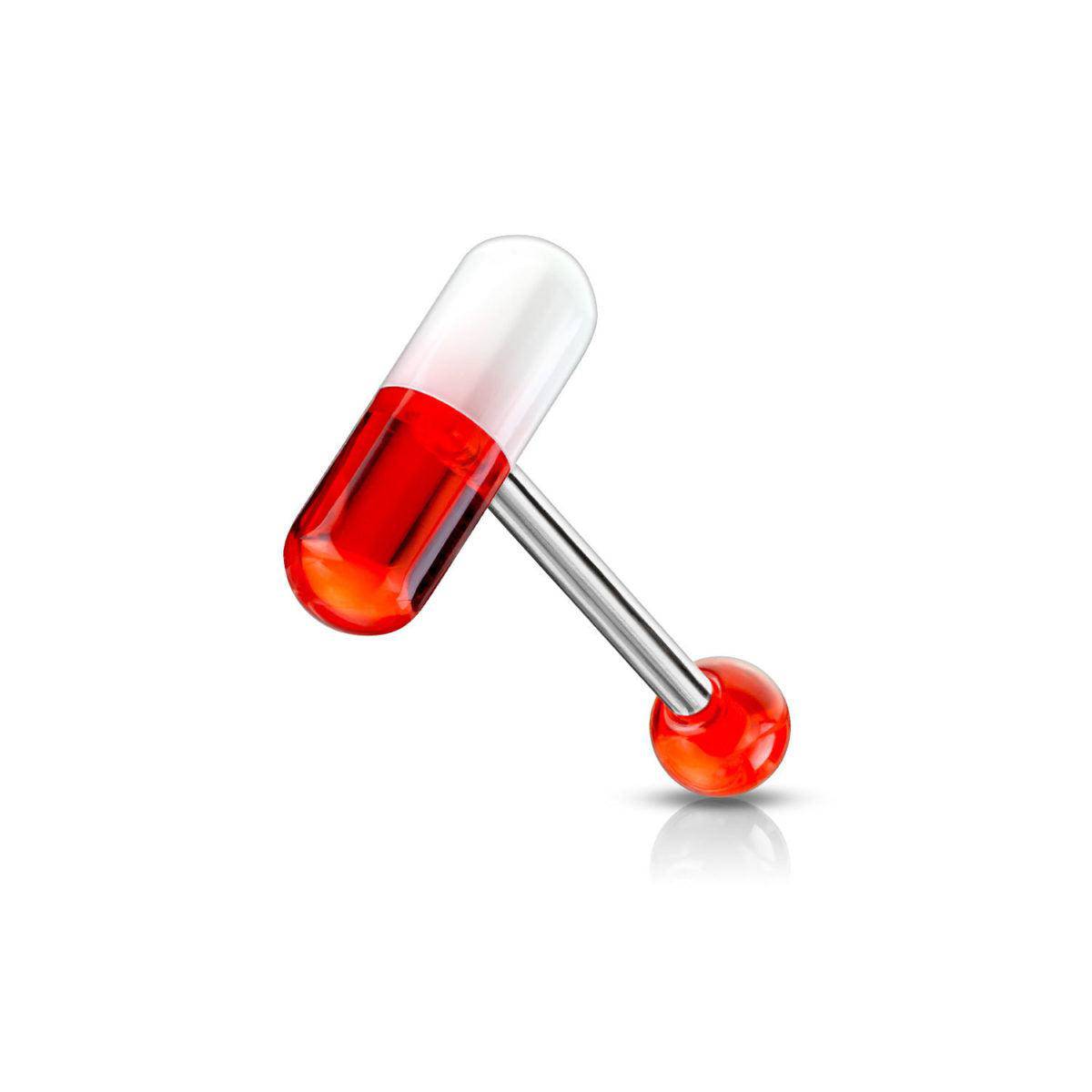 Pill Tongue Barbell (Acrylic) - SkinKandy | Body Jewellery & Piercing Online Australia