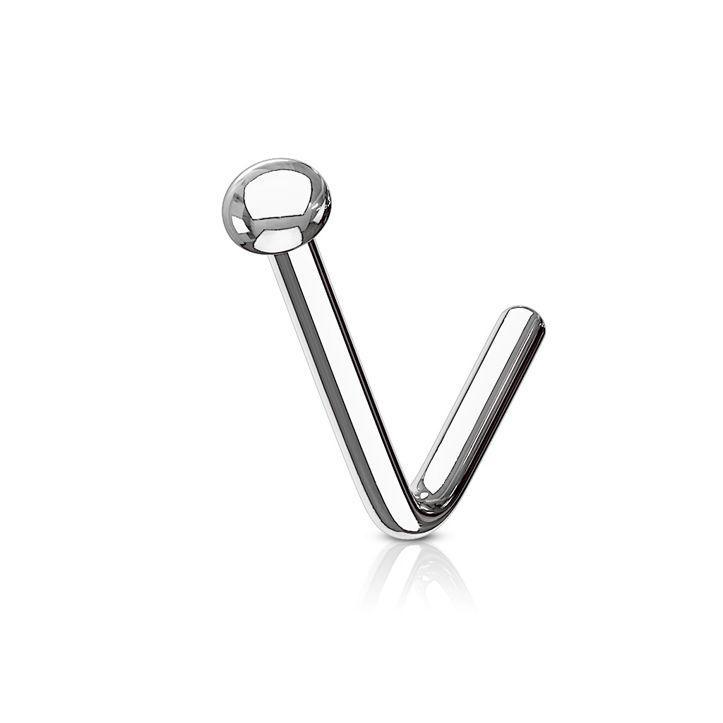 L - Shaped Nose Stud with Ball End - SkinKandy | Body Jewellery & Piercing Online Australia