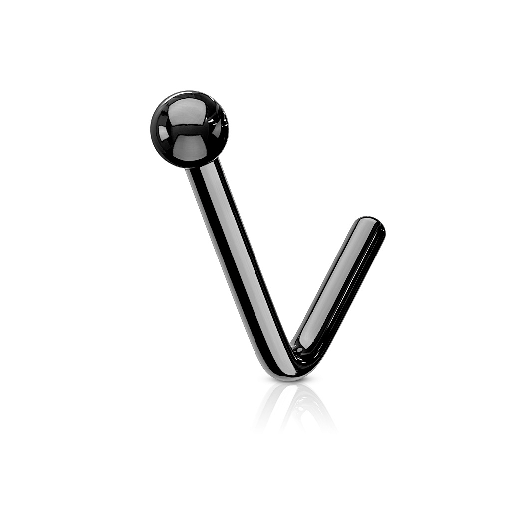 L - Shaped Nose Stud with Ball End - SkinKandy | Body Jewellery & Piercing Online Australia