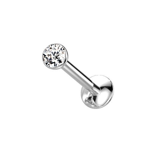 Labret Nose Stud with Titanium Featuring CZ - SkinKandy | Body Jewellery & Piercing Online Australia