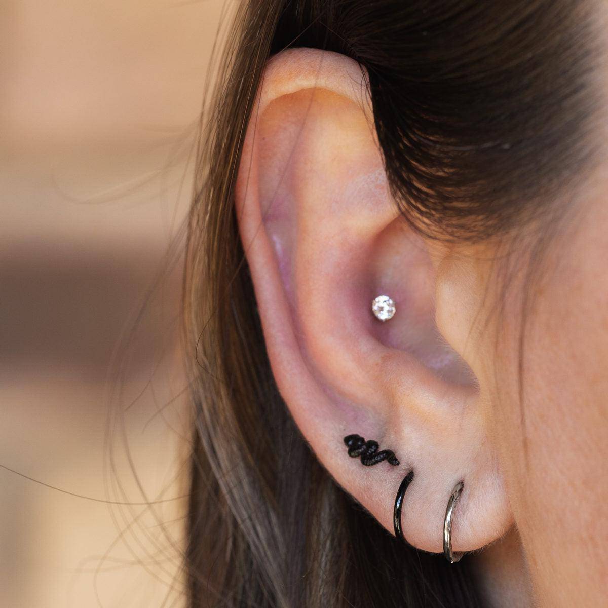 Black Plated Steel Sleepers - Pair - SkinKandy | Body Jewellery & Piercing Online Australia