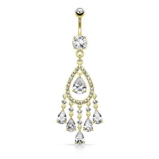 Chandelier Dangle Belly Bar - SkinKandy | Body Jewellery & Piercing Online Australia