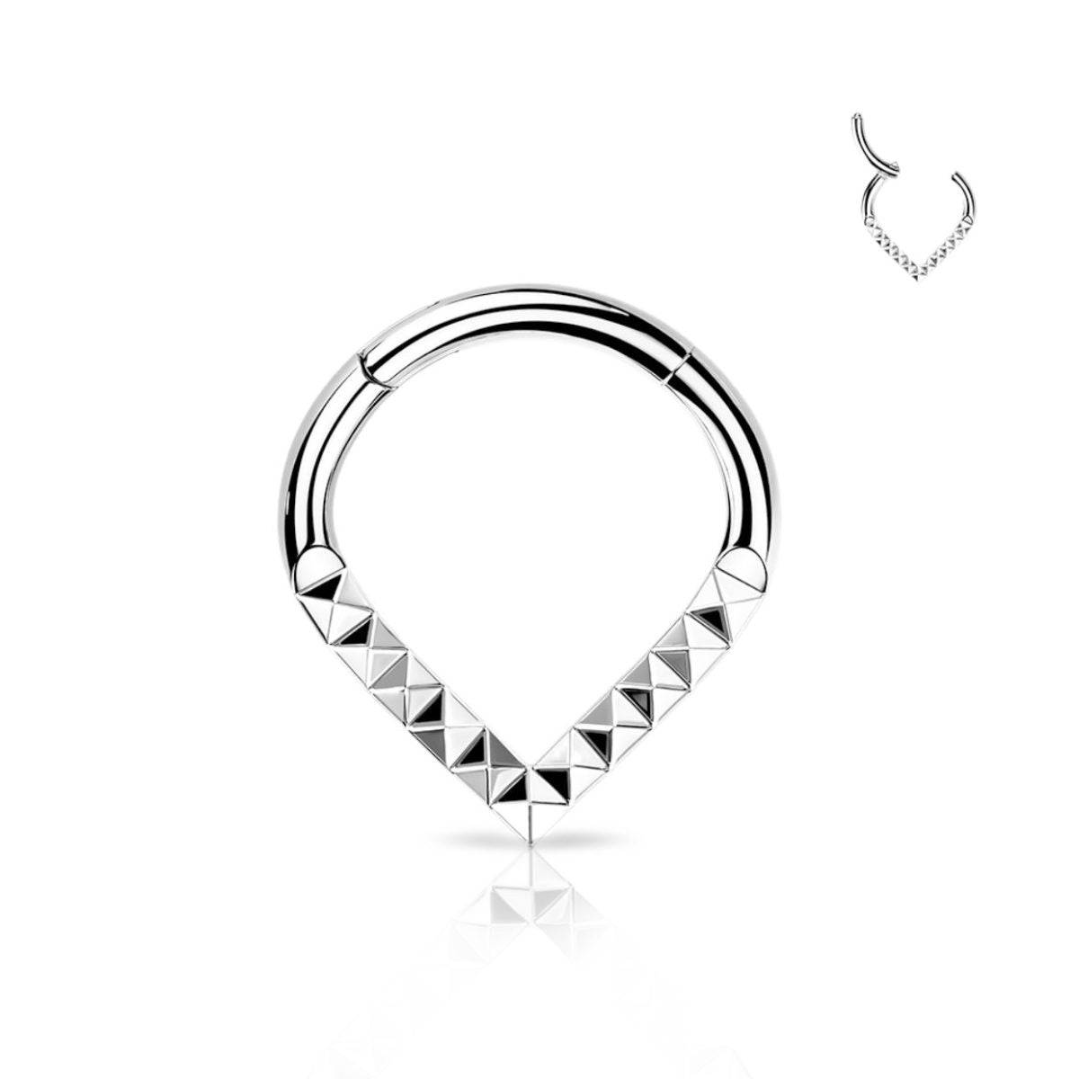 Chevron Cut Titanium Hinged Segment Ring - SkinKandy | Body Jewellery & Piercing Online Australia