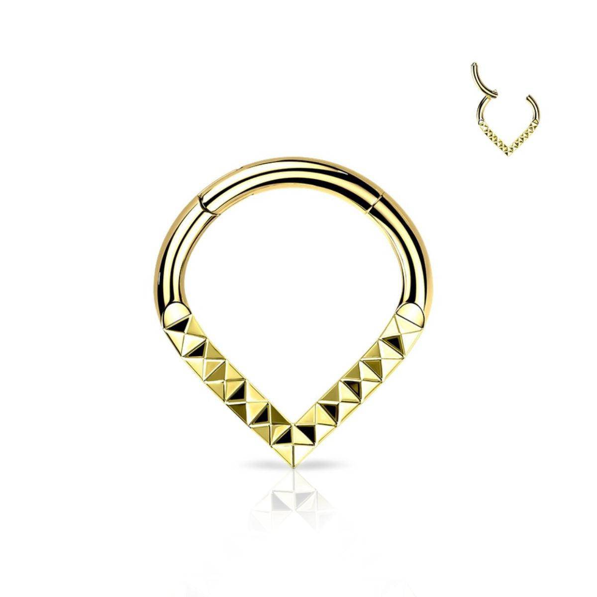 Chevron Cut Titanium Hinged Segment Ring - SkinKandy | Body Jewellery & Piercing Online Australia