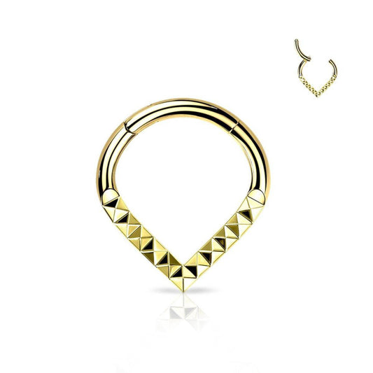 Chevron Cut Titanium Hinged Segment Ring - SkinKandy | Body Jewellery & Piercing Online Australia