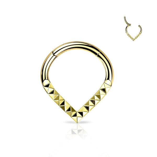 Chevron Cut Titanium Hinged Segment Ring