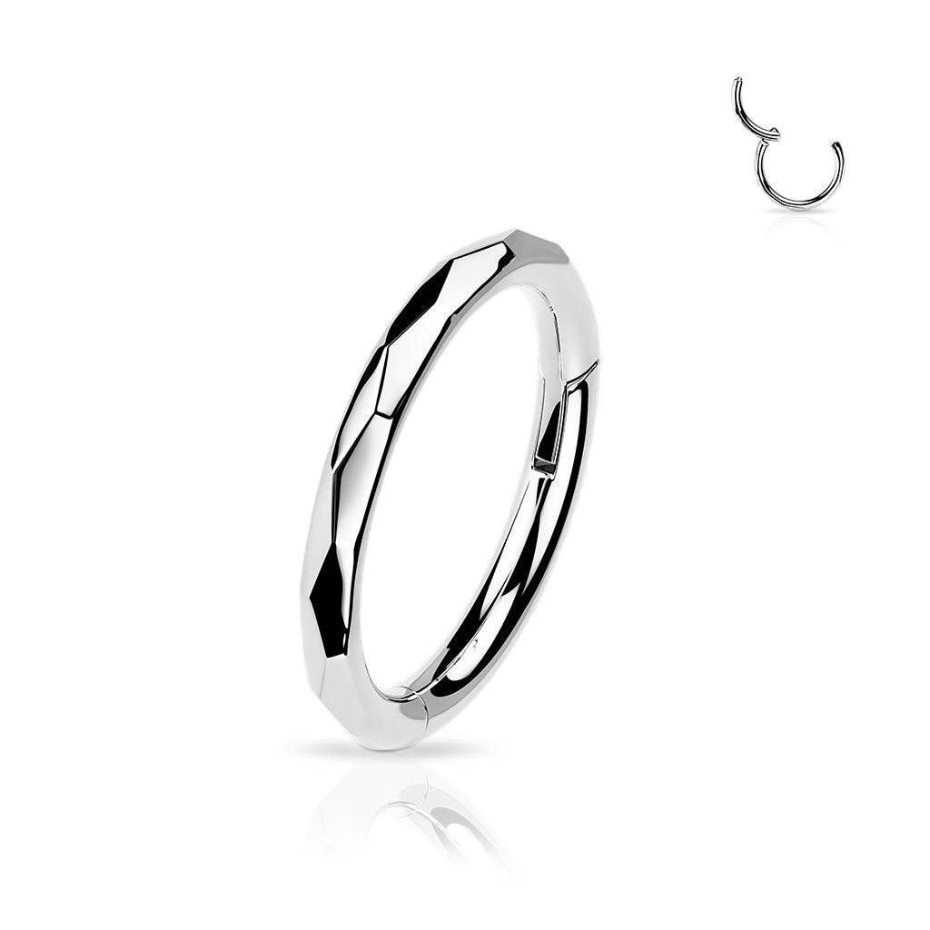 Classic Faceted Titanium Hinged Segment Ring - SkinKandy | Body Jewellery & Piercing Online Australia