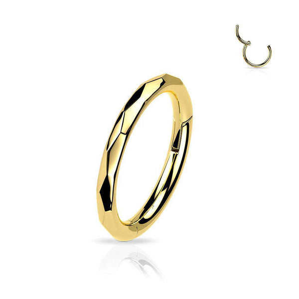 Classic Faceted Titanium Hinged Segment Ring