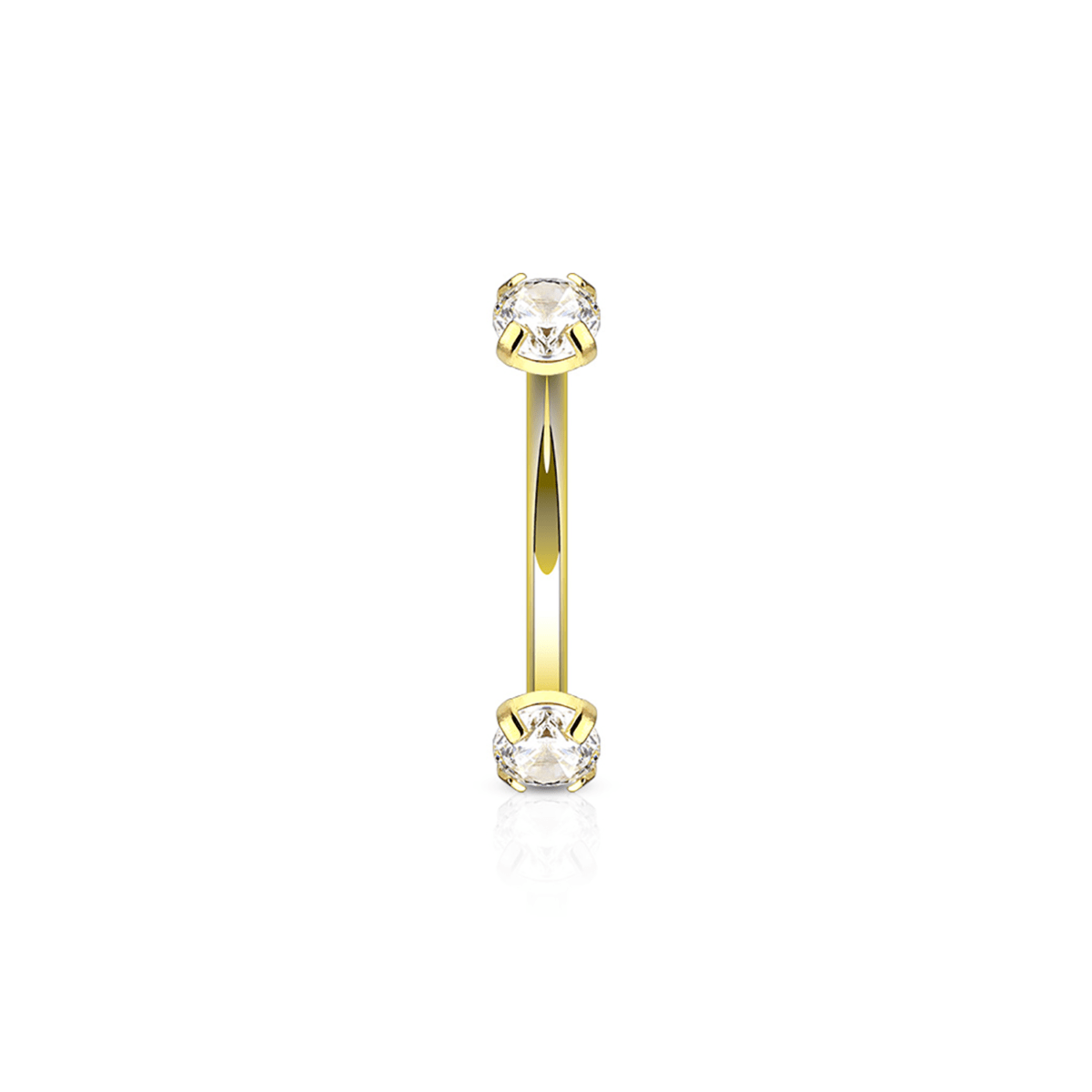Clear Prong - Set Gem Curved Barbell - SkinKandy | Body Jewellery & Piercing Online Australia