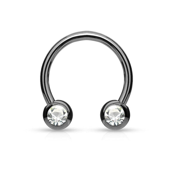 Coloured Horseshoe With Front Facing Gems