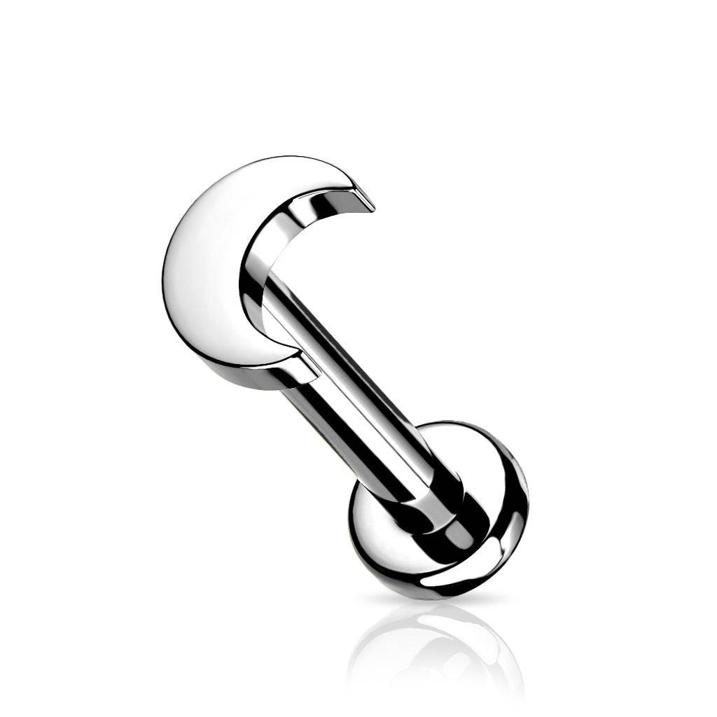 Crescent Moon Top Titanium Labret - SkinKandy | Body Jewellery & Piercing Online Australia