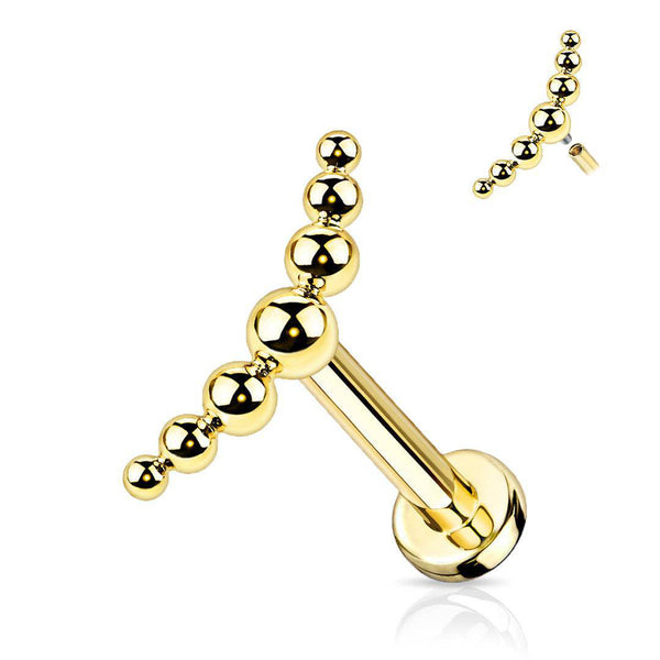 Curved Ball Titanium Flatback Cartilage Labret
