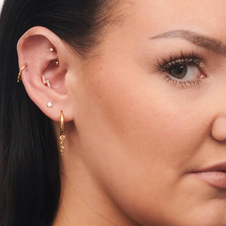 Double Gem PVD Over Titanium Curved Barbell - SkinKandy | Body Jewellery & Piercing Online Australia