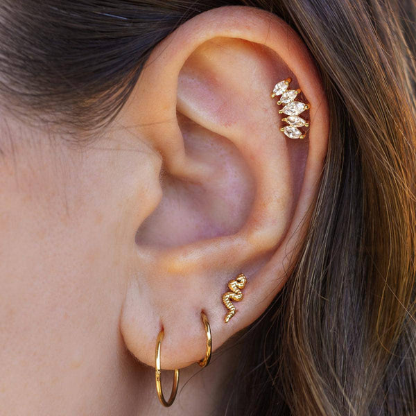 CZ Curved Top Internally Threaded Steel Labret