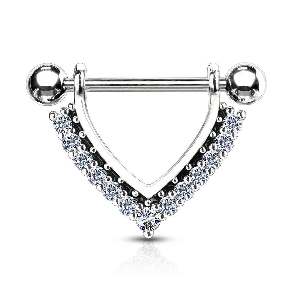 CZ Gem Lined Nipple Hanger - SkinKandy | Body Jewellery & Piercing Online Australia