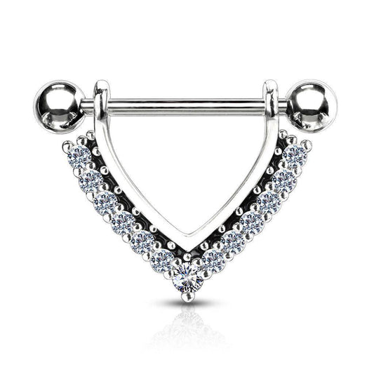 CZ Gem Lined Nipple Hanger - SkinKandy | Body Jewellery & Piercing Online Australia