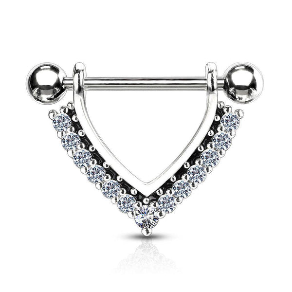 CZ Gem Lined Nipple Hanger