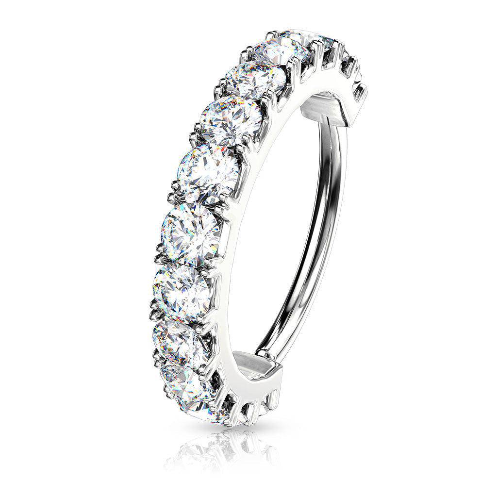 CZ Lined Bendable Hoop Rings - SkinKandy | Body Jewellery & Piercing Online Australia