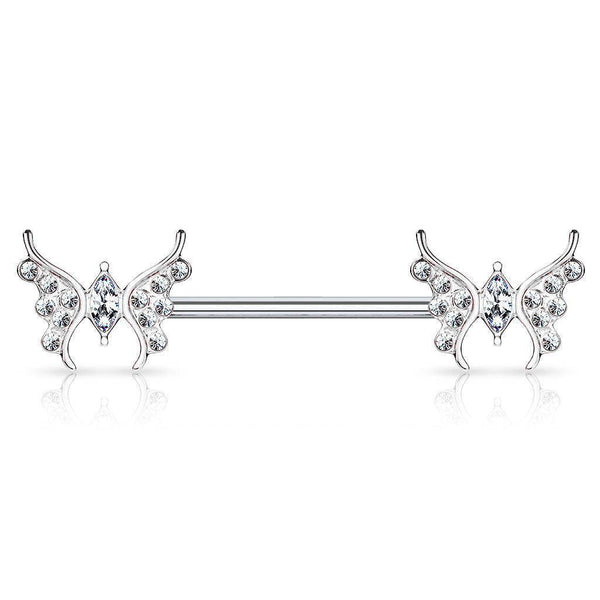 Paved Marquis Butterfly Nipple Barbell
