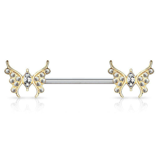 Paved Marquis Butterfly Nipple Barbell