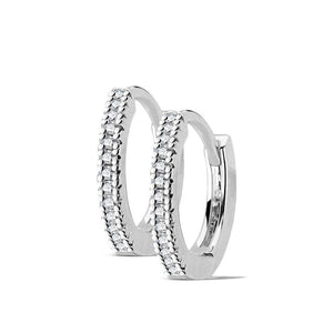 CZ Paved Steel Hoop Earrings - SkinKandy | Body Jewellery & Piercing Online Australia