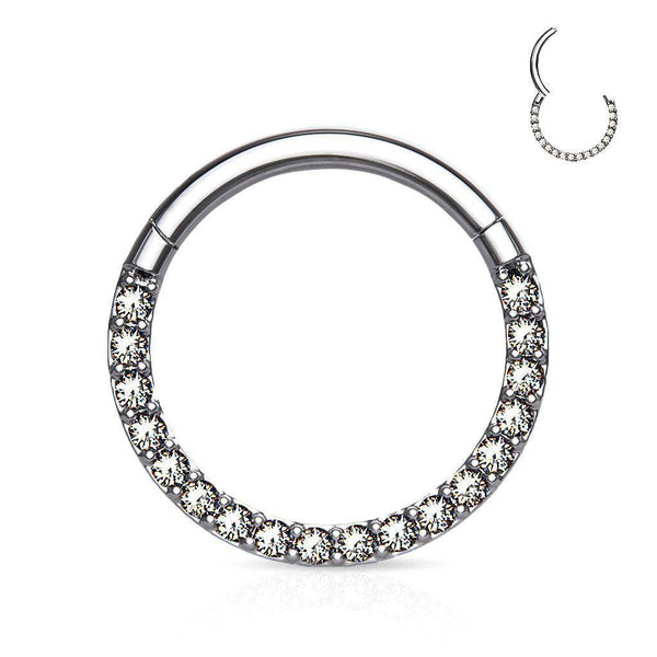 CZ Titanium Hinged Segment Ring