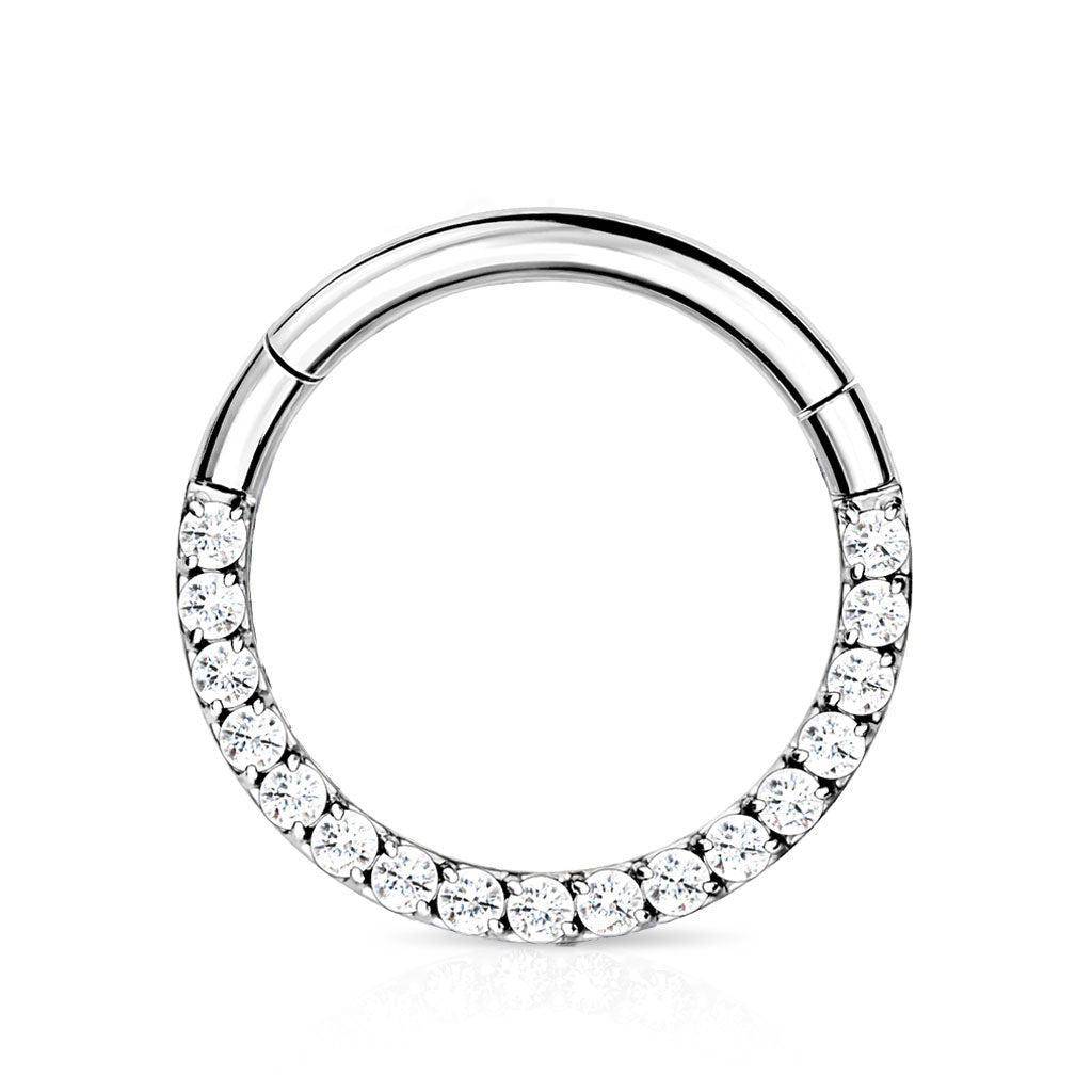 CZ Titanium Hinged Segment Ring - SkinKandy | Body Jewellery & Piercing Online Australia