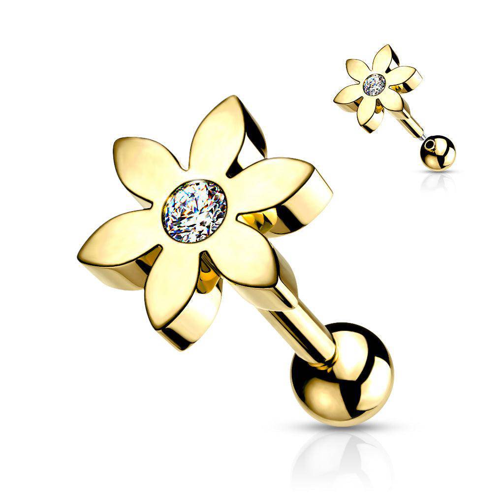 Daisy Flower Steel Cartilage Barbell – SkinKandy | Body Jewellery ...
