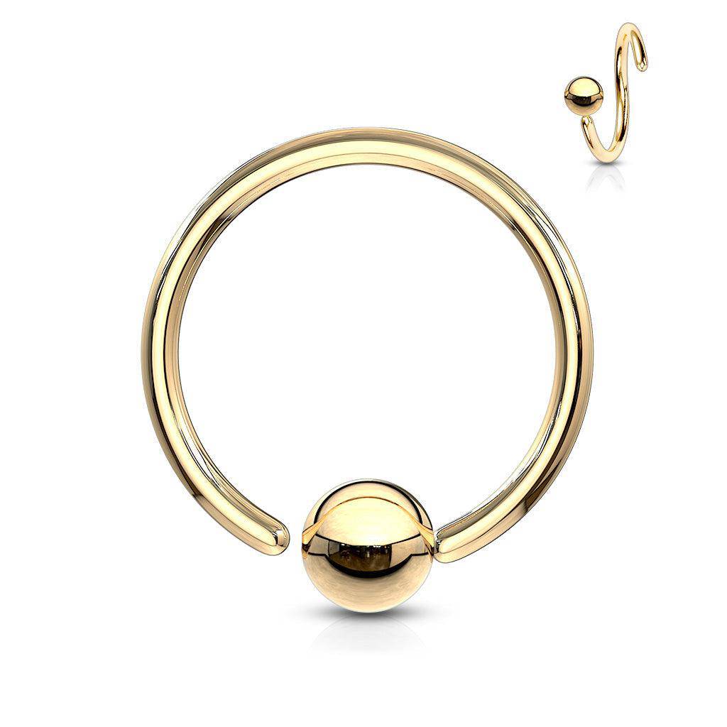 Fixed Side Ball IP over Steel Ball Closure Ring - SkinKandy | Body Jewellery & Piercing Online Australia