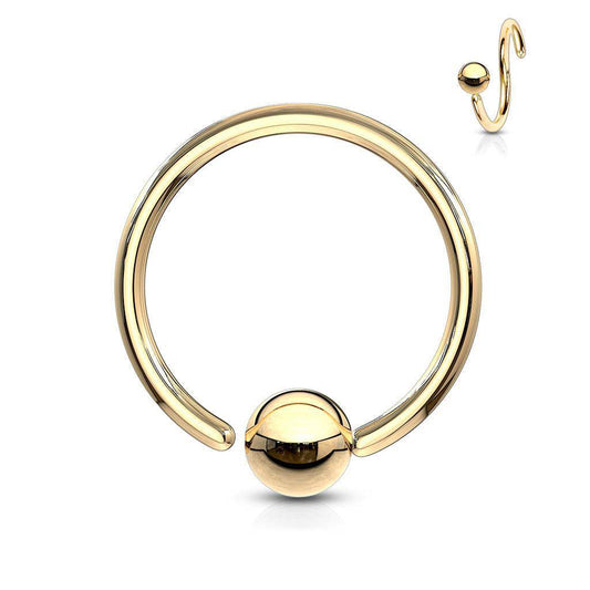Fixed Side Ball IP over Steel Ball Closure Ring - SkinKandy | Body Jewellery & Piercing Online Australia