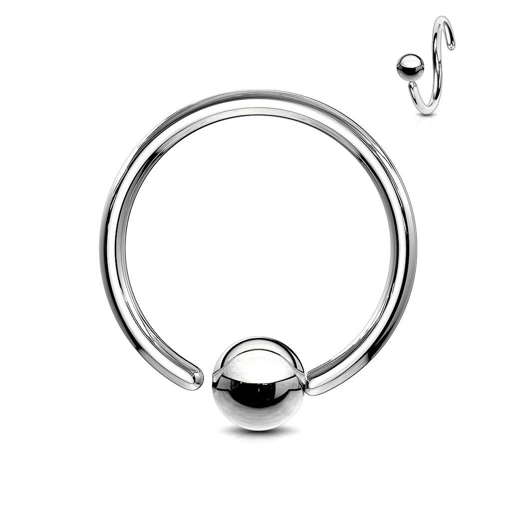Fixed Side Ball Steel Ball Closure Ring - SkinKandy | Body Jewellery & Piercing Online Australia