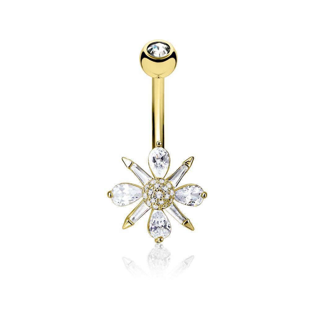 Flower Cluster Gem Belly Bar - SkinKandy | Body Jewellery & Piercing Online Australia