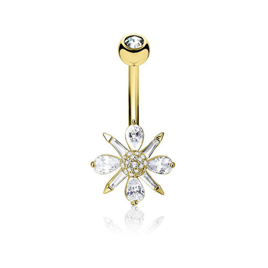 Flower Cluster Gem Belly Bar - SkinKandy | Body Jewellery & Piercing Online Australia