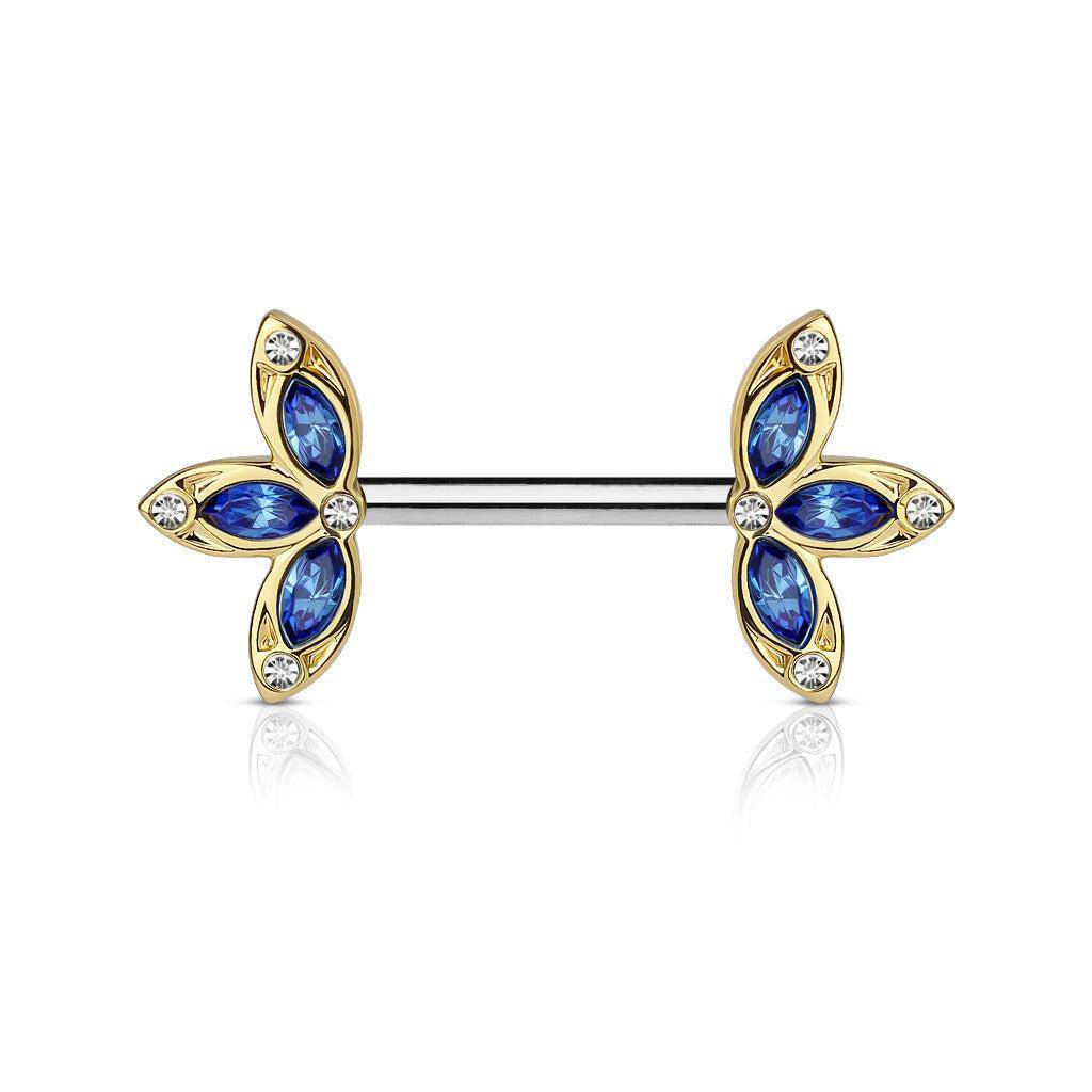 Flower Petal Steel Nipple Bar - SkinKandy | Body Jewellery & Piercing Online Australia
