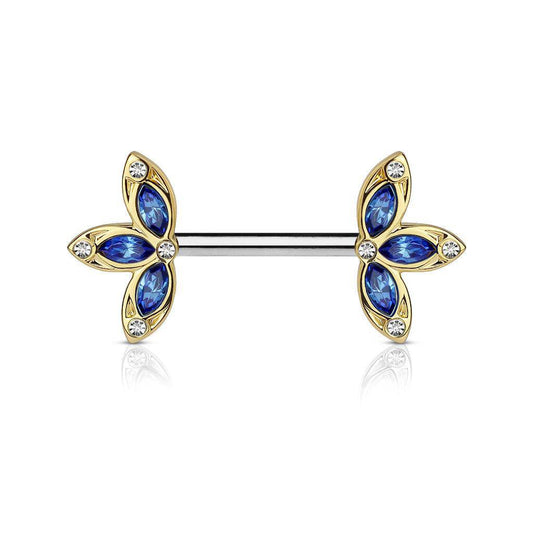 Flower Petal Steel Nipple Bar - SkinKandy | Body Jewellery & Piercing Online Australia