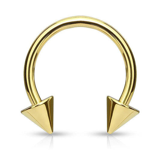Gold Plated Horseshoe With Spikes - SkinKandy | Body Jewellery & Piercing Online Australia