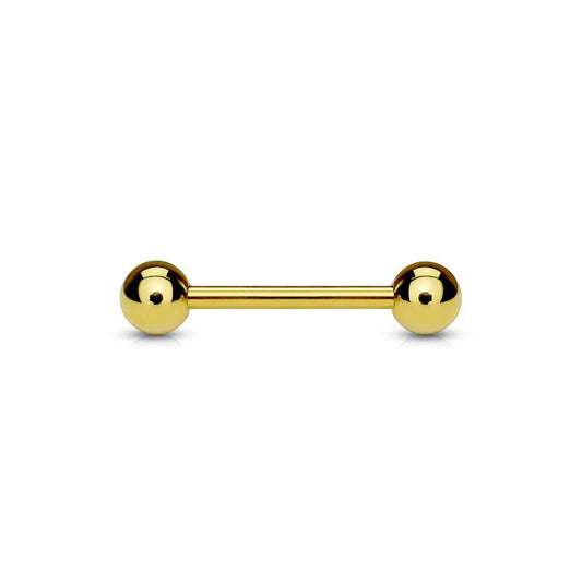 Gold Plated Over Steel Barbell - 14G - SkinKandy | Body Jewellery & Piercing Online Australia