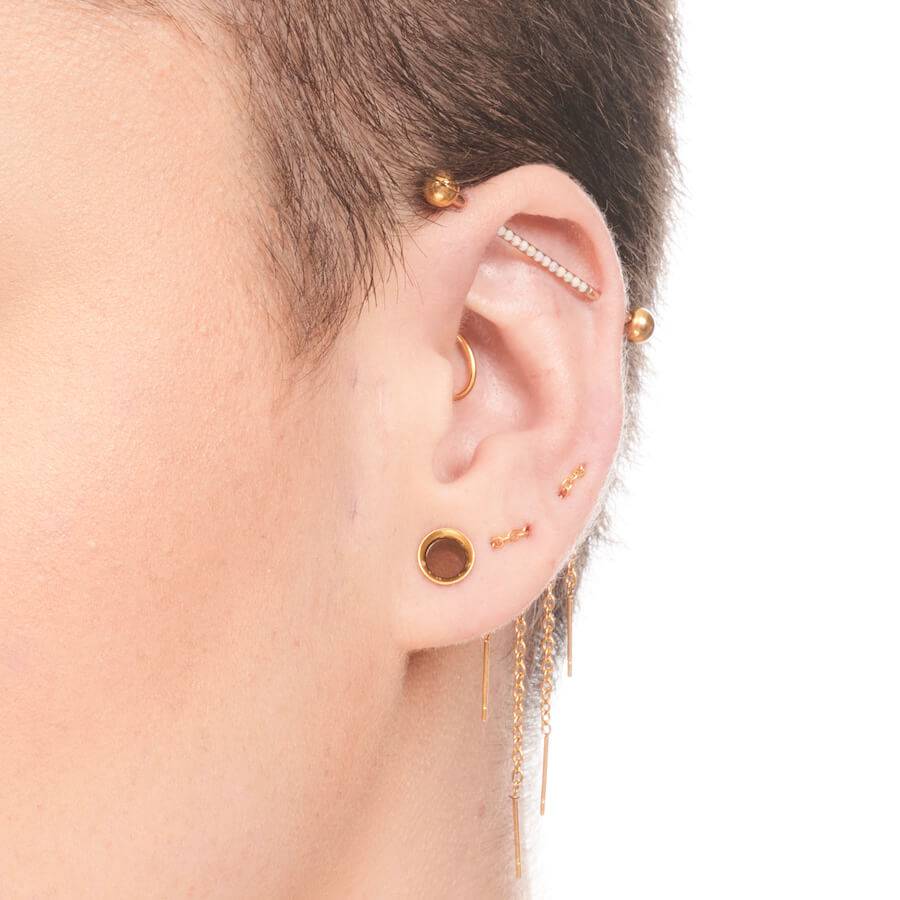 Threader Chain Bar Earrings - SkinKandy | Body Jewellery & Piercing Online Australia