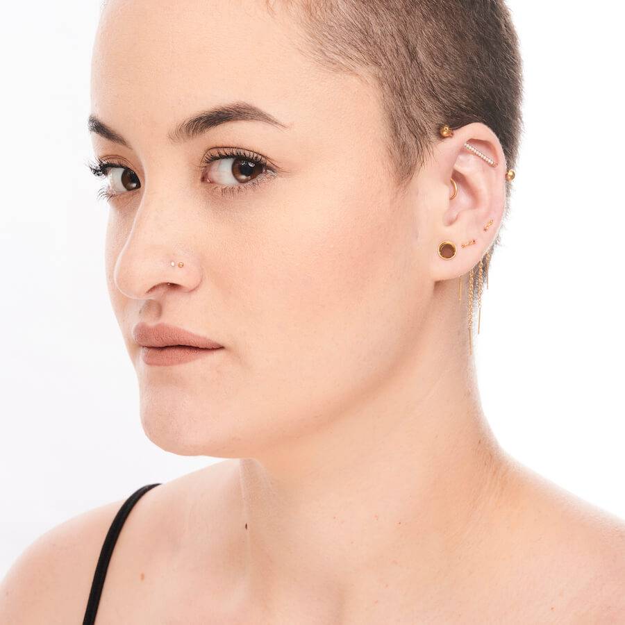 Threader Chain Bar Earrings - SkinKandy | Body Jewellery & Piercing Online Australia