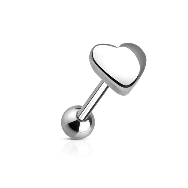 Heart Top Steel Tongue Barbell