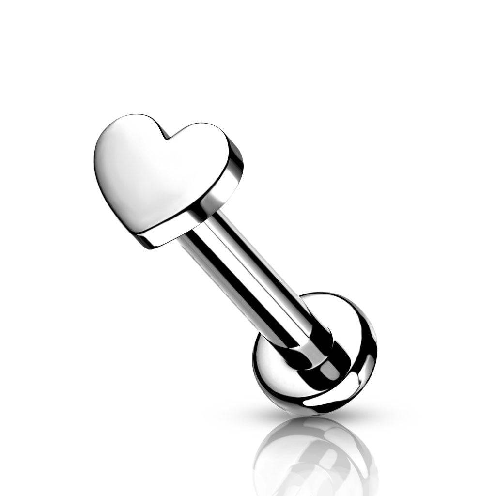 Heart Top Titanium Labret Stud - SkinKandy | Body Jewellery & Piercing Online Australia