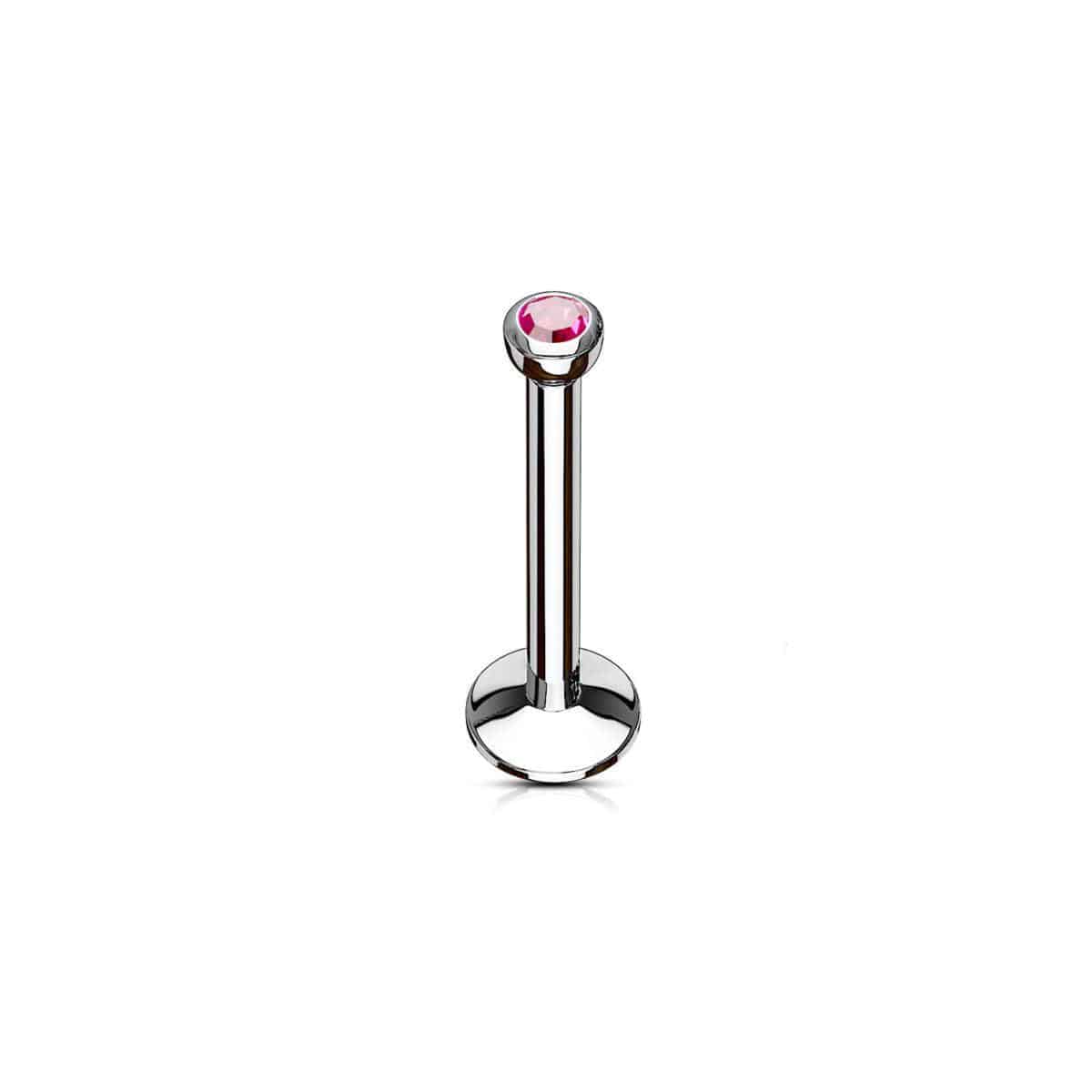 Internally Threaded Labret with CZ Gem - SkinKandy | Body Jewellery & Piercing Online Australia
